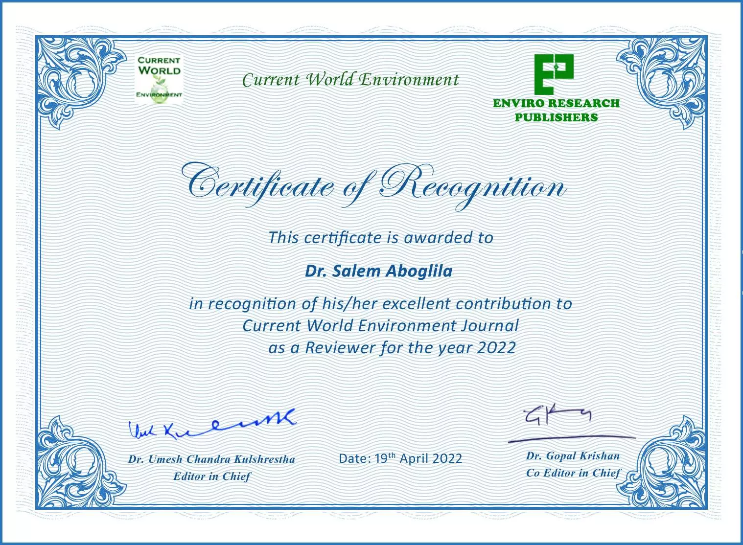 certificate.